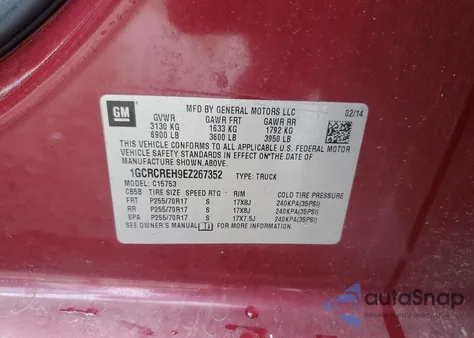 2014 Chevrolet Silverado C1500 Lt from USA, damaged, VIN 1GCRCREH9EZ267352